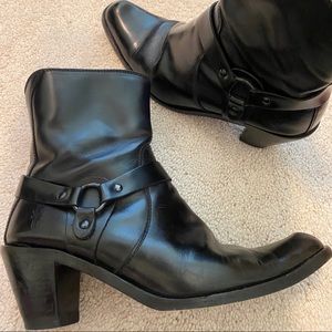 Frye Harness Black Leather Boots